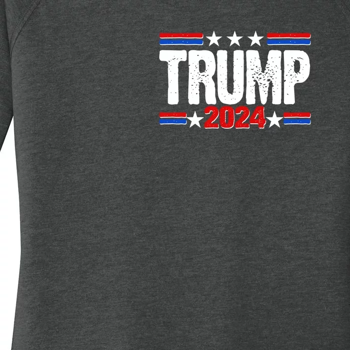 Im Voting For The Felon Trump 2024 Front Back Front & Back Women's Perfect Tri Tunic Long Sleeve Shirt