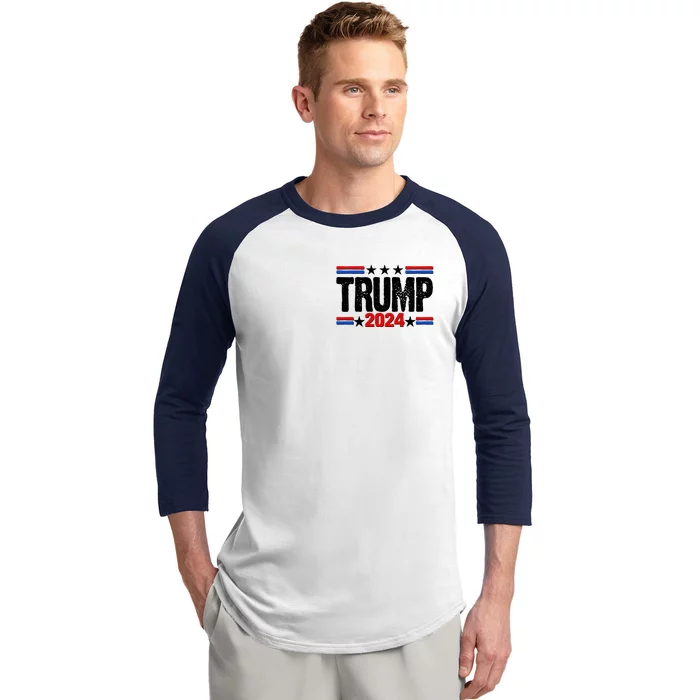 Im Voting For The Felon Trump 2024 Front Back Front & Back Baseball Sleeve Shirt