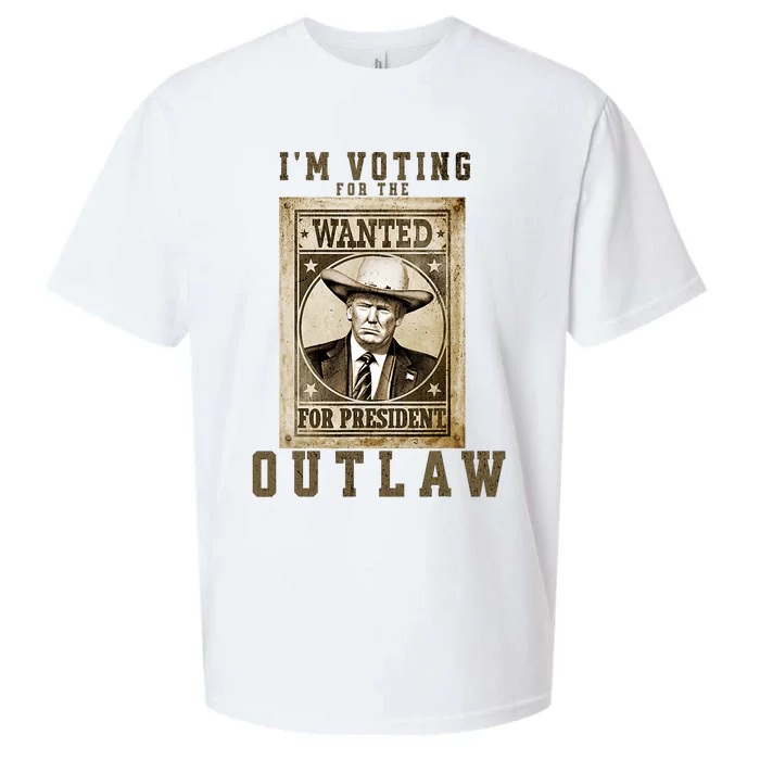 IM Voting For The Outlaw Wanted For President Trump 2024 Sueded Cloud Jersey T-Shirt