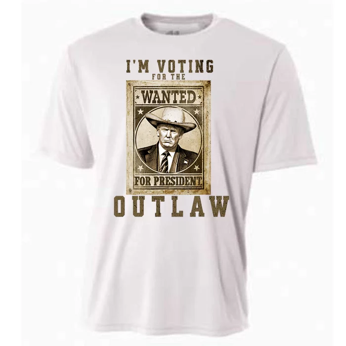 IM Voting For The Outlaw Wanted For President Trump 2024 Cooling Performance Crew T-Shirt