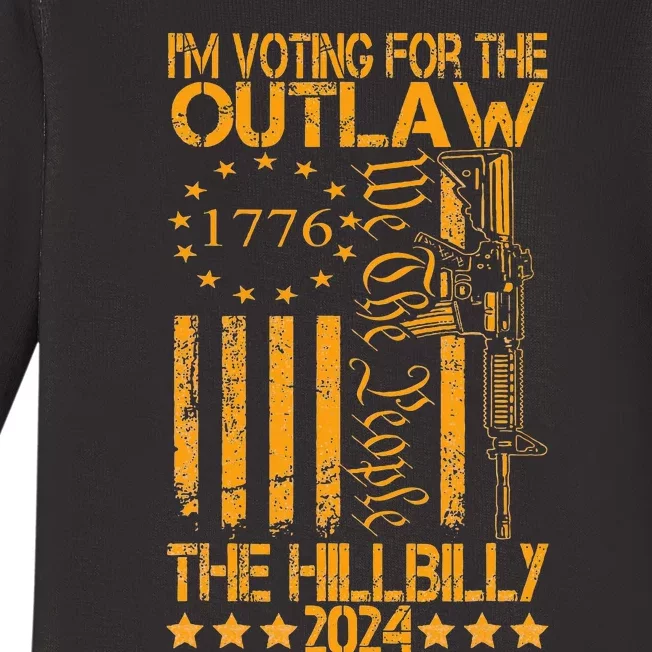 IM Voting For The Outlaw And The Hillbilly 2024 Pro 45 Baby Long Sleeve Bodysuit