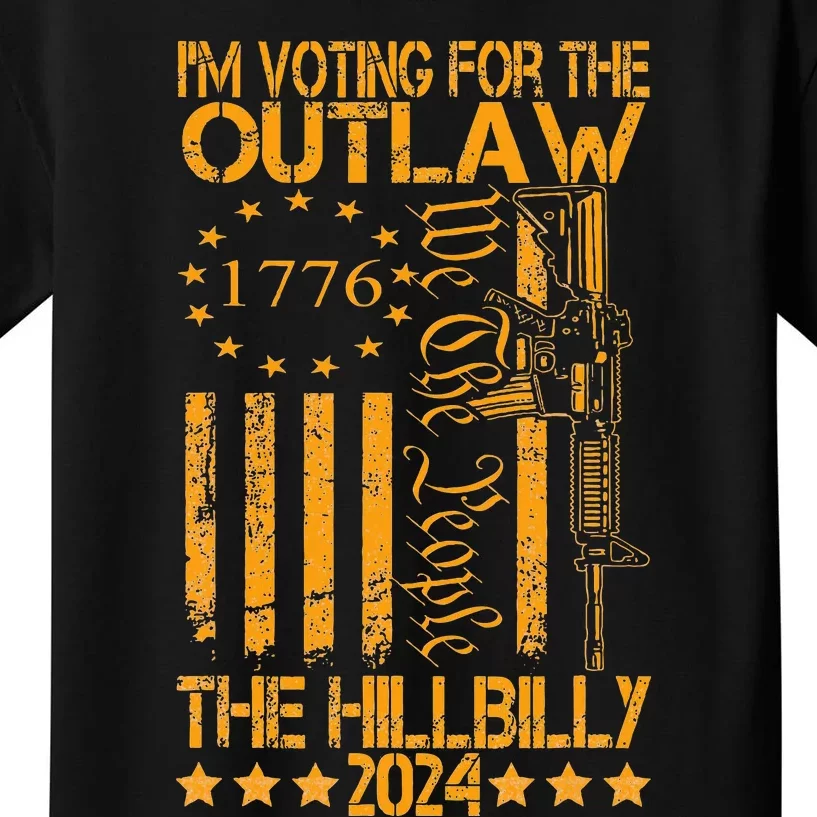 IM Voting For The Outlaw And The Hillbilly 2024 Pro 45 Kids T-Shirt