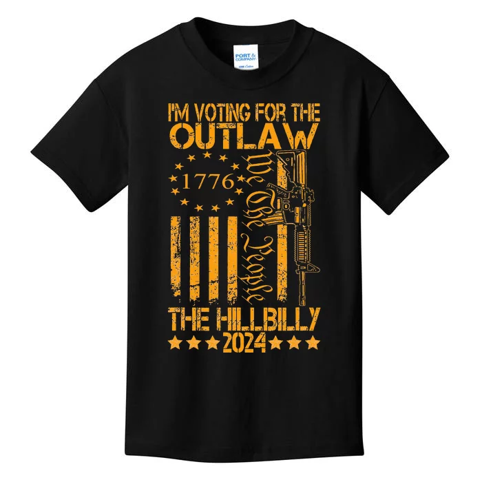 IM Voting For The Outlaw And The Hillbilly 2024 Pro 45 Kids T-Shirt