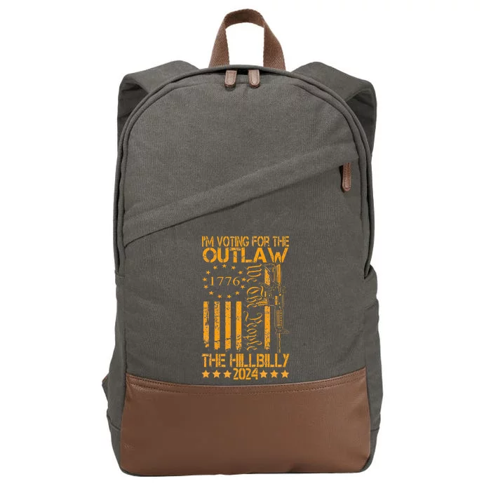 IM Voting For The Outlaw And The Hillbilly 2024 Pro 45 Cotton Canvas Backpack