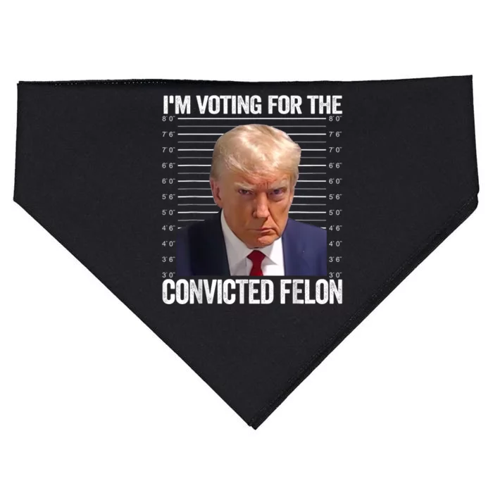 Im Voting For The Convicted Felon Funny Pro Trump 2024 USA-Made Doggie Bandana