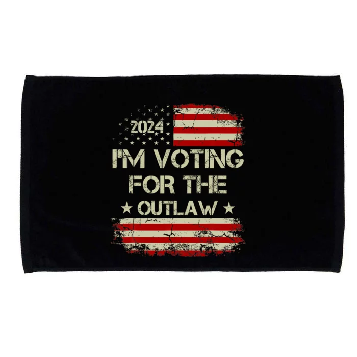 IM Voting For The Outlaw Wanted For President Trump 2024 Microfiber Hand Towel