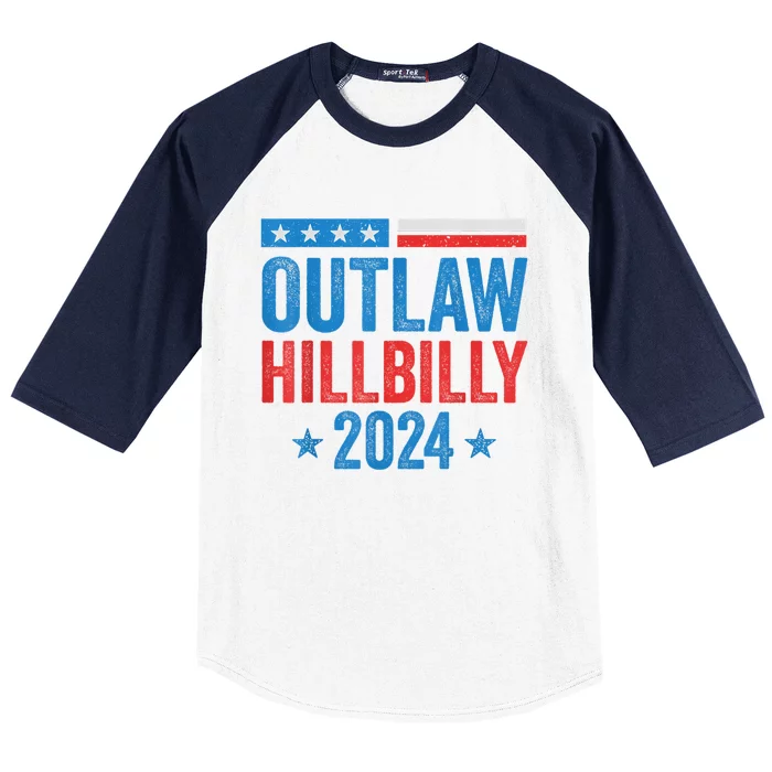 IM Voting For The Outlaw And The Hillbilly Trump Vance 2024 Baseball Sleeve Shirt