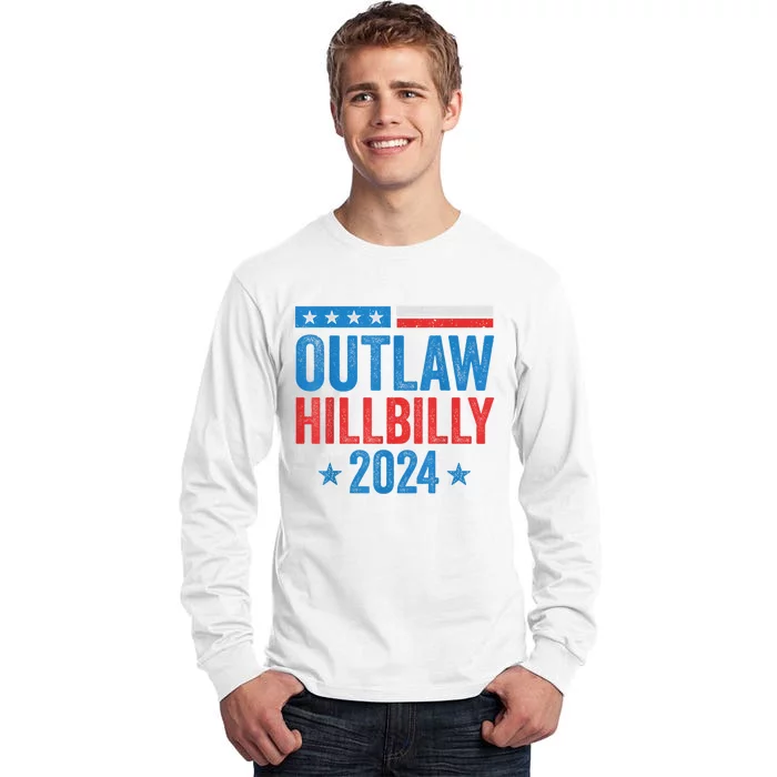 IM Voting For The Outlaw And The Hillbilly Trump Vance 2024 Tall Long Sleeve T-Shirt