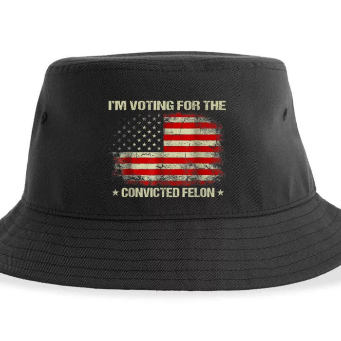 Im Voting For The Convicted Felon Funny Trump 2024 Sustainable Bucket Hat