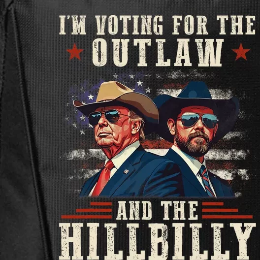 IM Voting For The Outlaw And The Hillbilly Trump Vance 2024 City Backpack