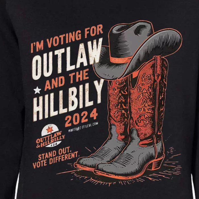 IM Voting For The Outlaw And The Hillbilly 2024 Retro Womens California Wash Sweatshirt