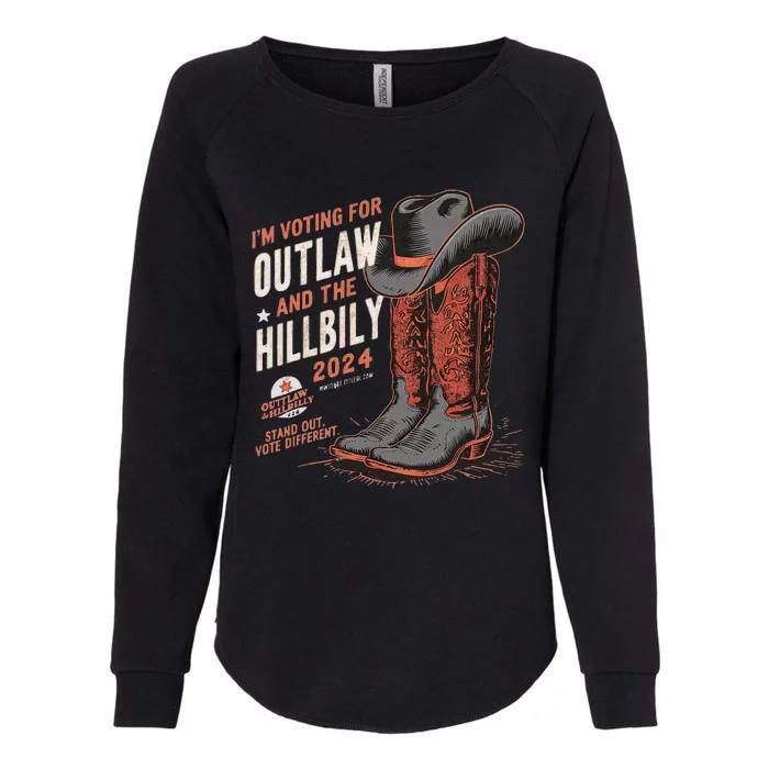 IM Voting For The Outlaw And The Hillbilly 2024 Retro Womens California Wash Sweatshirt