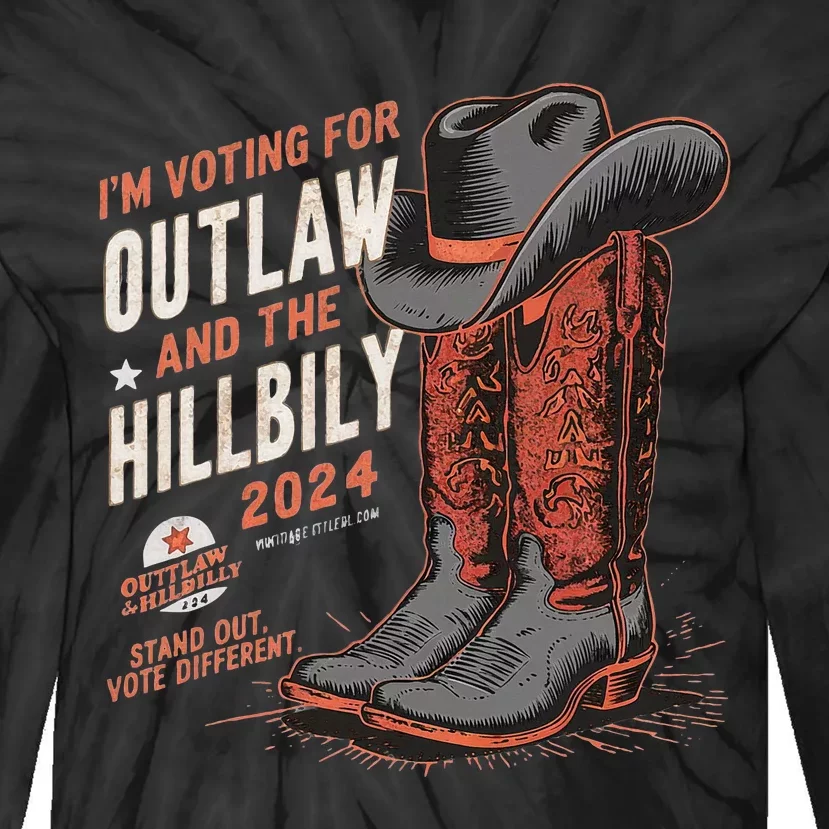 IM Voting For The Outlaw And The Hillbilly 2024 Retro Tie-Dye Long Sleeve Shirt