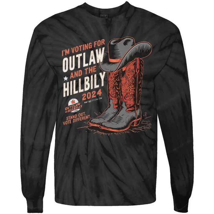 IM Voting For The Outlaw And The Hillbilly 2024 Retro Tie-Dye Long Sleeve Shirt