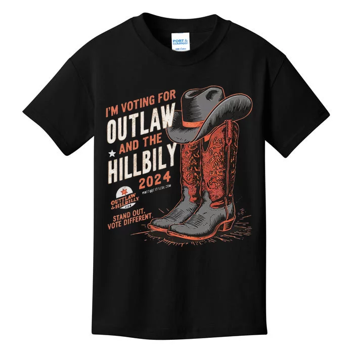 IM Voting For The Outlaw And The Hillbilly 2024 Retro Kids T-Shirt