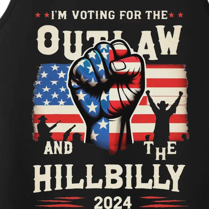 IM Voting For The Outlaw And The Hillbilly 2024 Us Flag Performance Tank