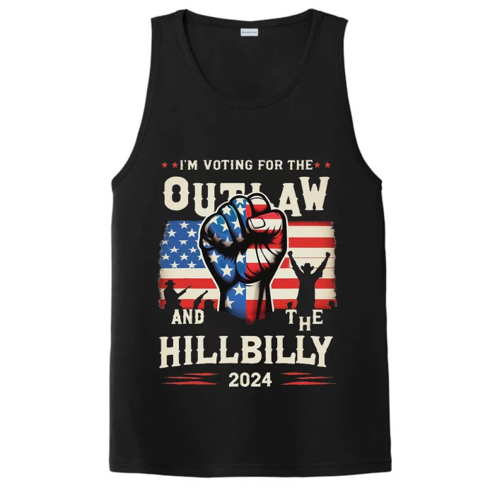 IM Voting For The Outlaw And The Hillbilly 2024 Us Flag Performance Tank