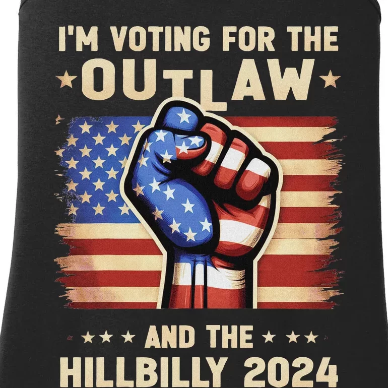 IM Voting For The Outlaw And The Hillbilly 2024 Us Flag Ladies Essential Tank