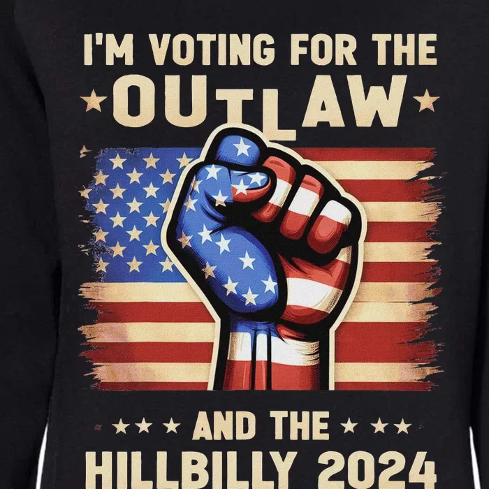 IM Voting For The Outlaw And The Hillbilly 2024 Us Flag Womens California Wash Sweatshirt