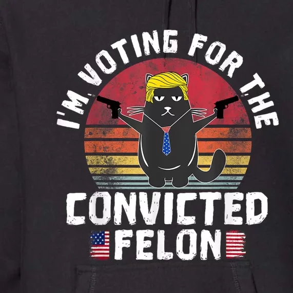 Im Voting For The Convicted Felon American Funny Cat Lover Premium Hoodie