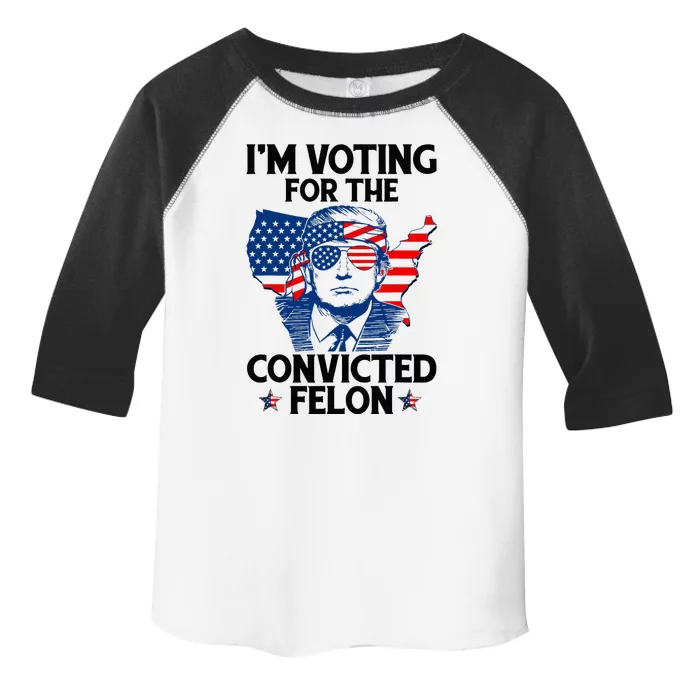 IM Voting For The Convicted Felon Funny Pro Trump 2024 Toddler Fine Jersey T-Shirt