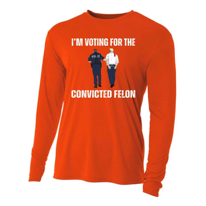 Im Voting For The Convicted Felon Funny Pro Trump 2024 Cooling Performance Long Sleeve Crew