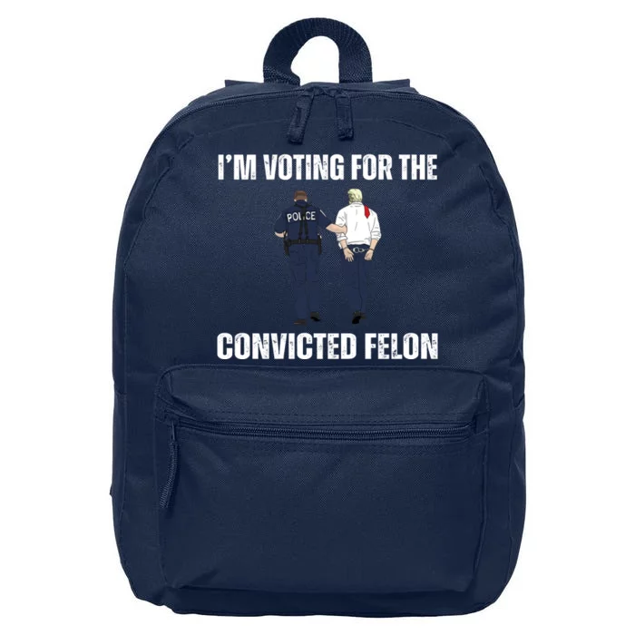 Im Voting For The Convicted Felon Funny Pro Trump 2024 16 in Basic Backpack