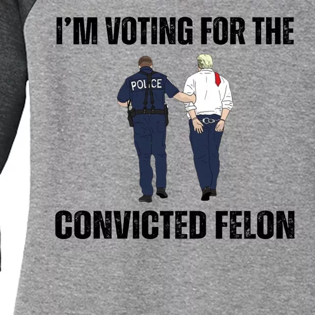 Im Voting For The Convicted Felon Funny Pro Trump 2024 Women's Tri-Blend 3/4-Sleeve Raglan Shirt