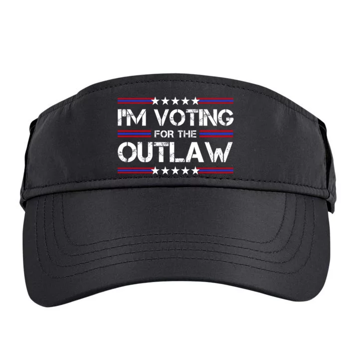 IM Voting For The Outlaw Wanted For President Trump 2024 Adult Drive Performance Visor