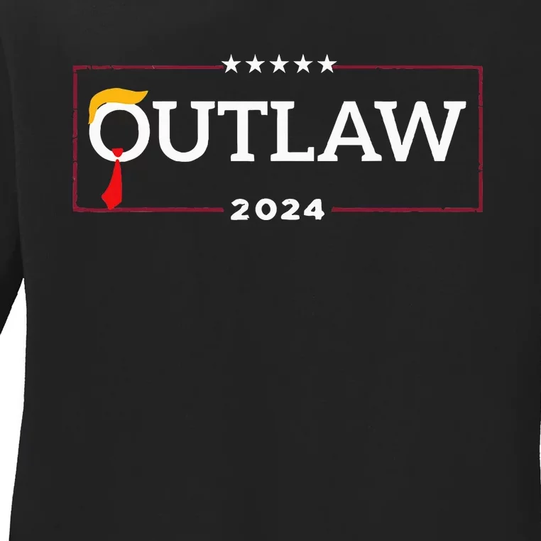 IM Voting For The Outlaw The Convicted Felon Funny Ladies Long Sleeve Shirt