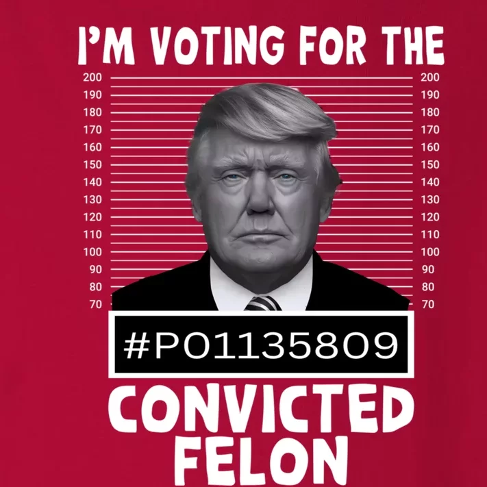 IM Voting For The Convicted Felon 2024 Funny Trump Toddler Long Sleeve Shirt