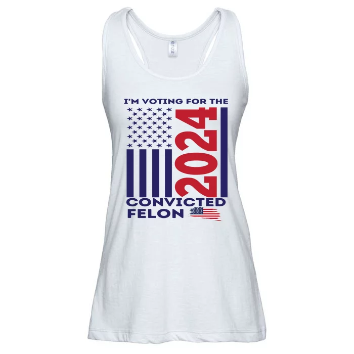 IM Voting For The Convicted Felon 2024 Ladies Essential Flowy Tank