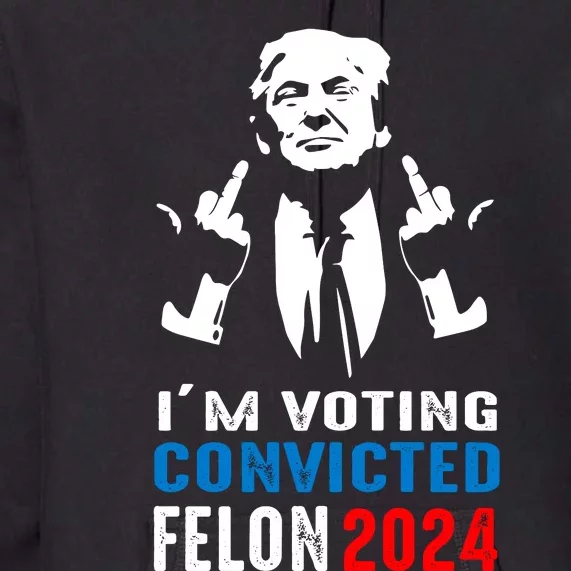 IM Voting For The Convicted Felon 2024 Funny Trump Premium Hoodie