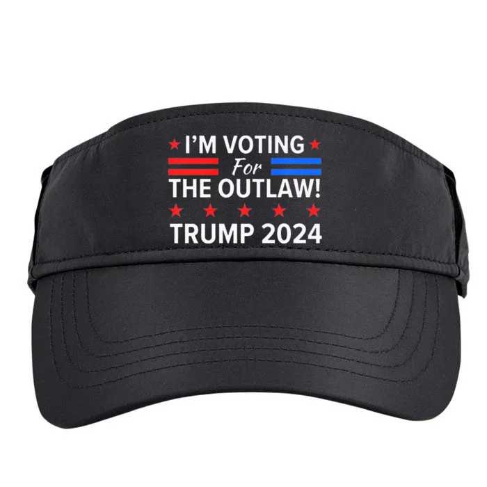 IM Voting For The Outlaw Funny Pro Trump 2024 Election Adult Drive Performance Visor