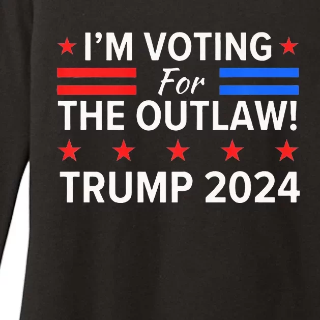 IM Voting For The Outlaw Funny Pro Trump 2024 Election Womens CVC Long Sleeve Shirt