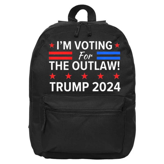 IM Voting For The Outlaw Funny Pro Trump 2024 Election 16 in Basic Backpack