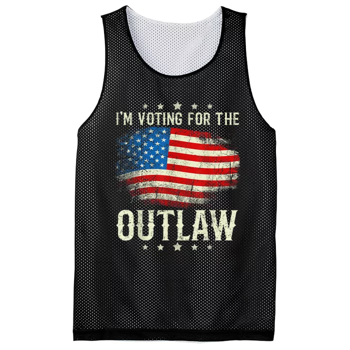 Im Voting For The Outlaw Vintage American Flag Mesh Reversible Basketball Jersey Tank