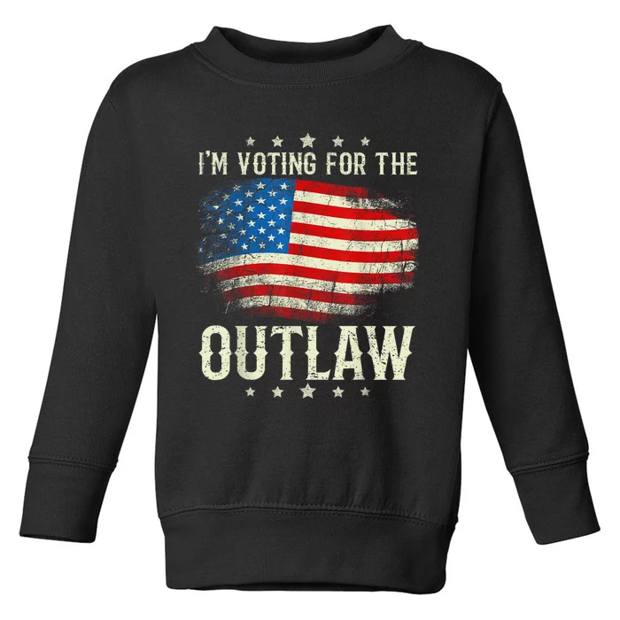 Im Voting For The Outlaw Vintage American Flag Toddler Sweatshirt