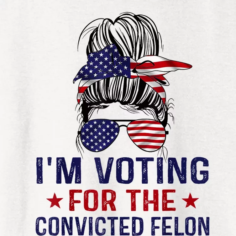 IM Voting For The Convicted Felon Women's Crop Top Tee