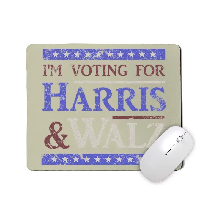 IM Voting For Harris Walz 2024 Kamala Tim Election Mousepad