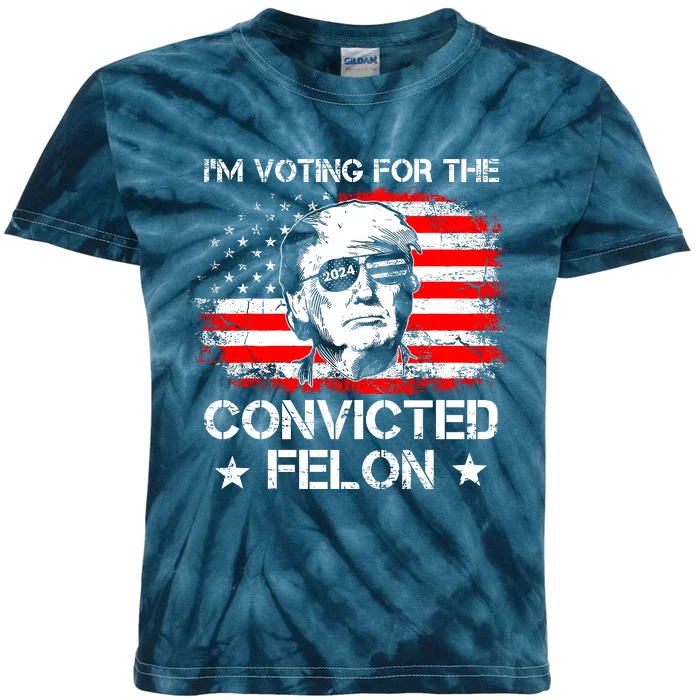 IM Voting For The Convicted Felon 2024 Kids Tie-Dye T-Shirt