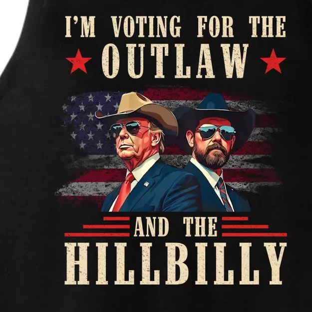 IM Voting For The Outlaw And The Hillbilly Trump Vance 2024 Ladies Tri-Blend Wicking Tank