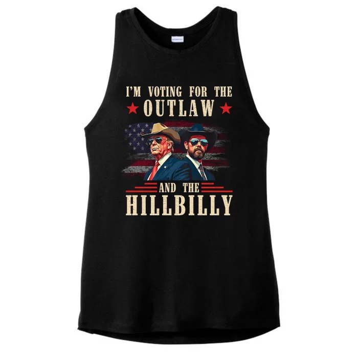 IM Voting For The Outlaw And The Hillbilly Trump Vance 2024 Ladies Tri-Blend Wicking Tank