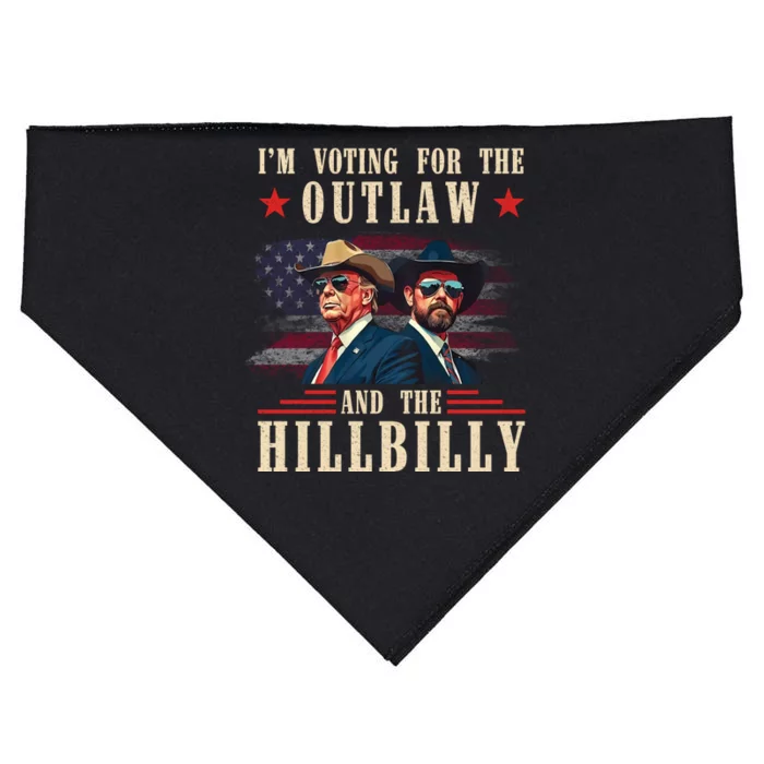 IM Voting For The Outlaw And The Hillbilly Trump Vance 2024 USA-Made Doggie Bandana