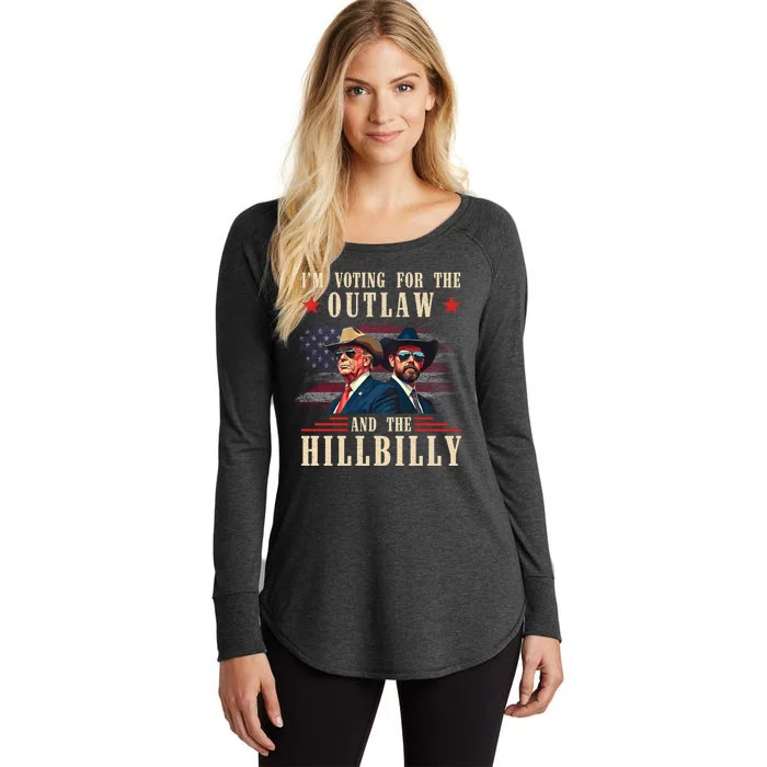 IM Voting For The Outlaw And The Hillbilly Trump Vance 2024 Women's Perfect Tri Tunic Long Sleeve Shirt