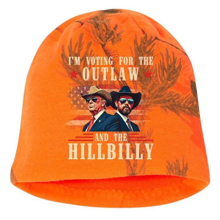 IM Voting For The Outlaw And The Hillbilly Trump Vance 2024 Kati - Camo Knit Beanie