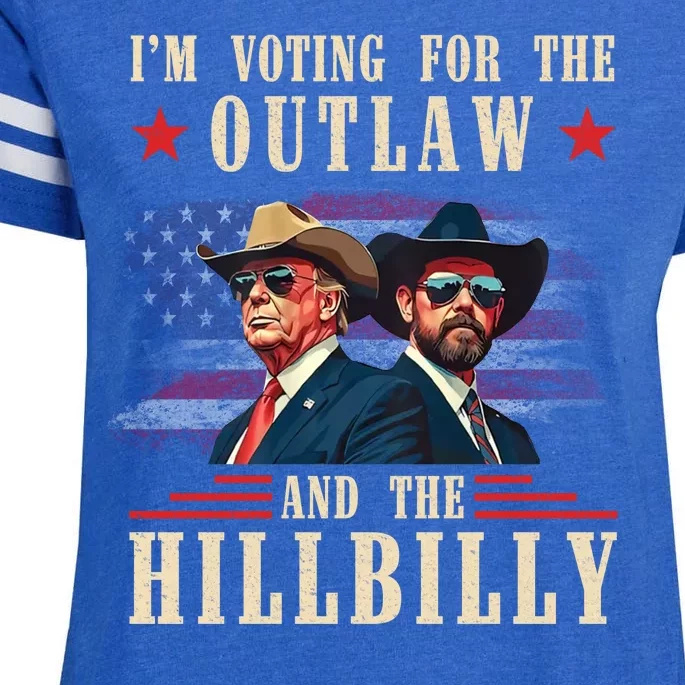 IM Voting For The Outlaw And The Hillbilly Trump Vance 2024 Enza Ladies Jersey Football T-Shirt