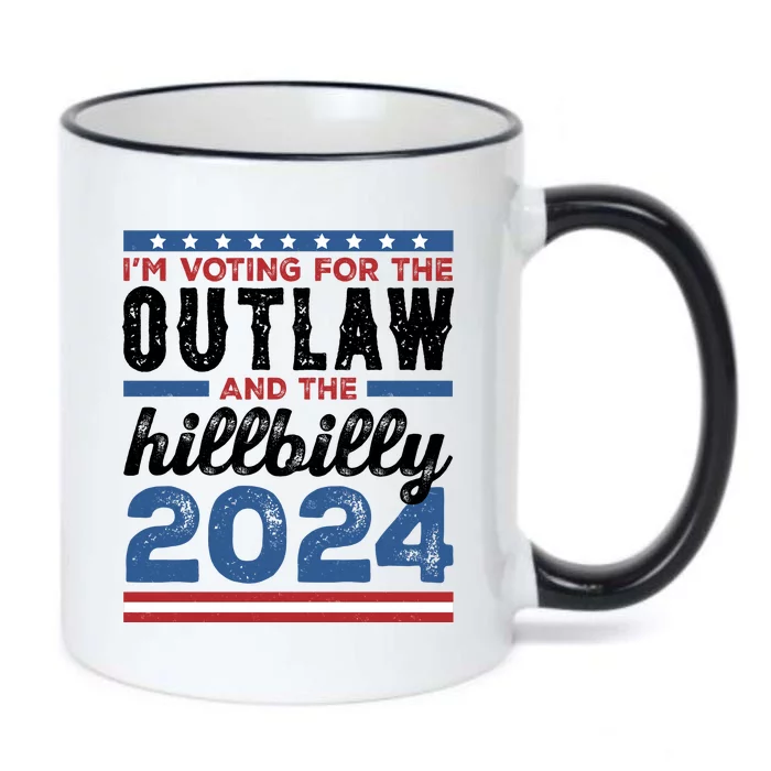 Im Voting For The Outlaw And The Hillbilly 2024 Vintage Election Black Color Changing Mug