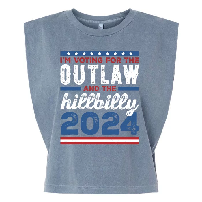 Im Voting For The Outlaw And The Hillbilly 2024 Vintage Election Garment-Dyed Women's Muscle Tee