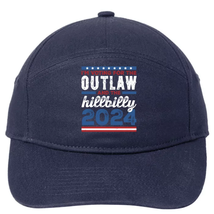 Im Voting For The Outlaw And The Hillbilly 2024 Vintage Election 7-Panel Snapback Hat